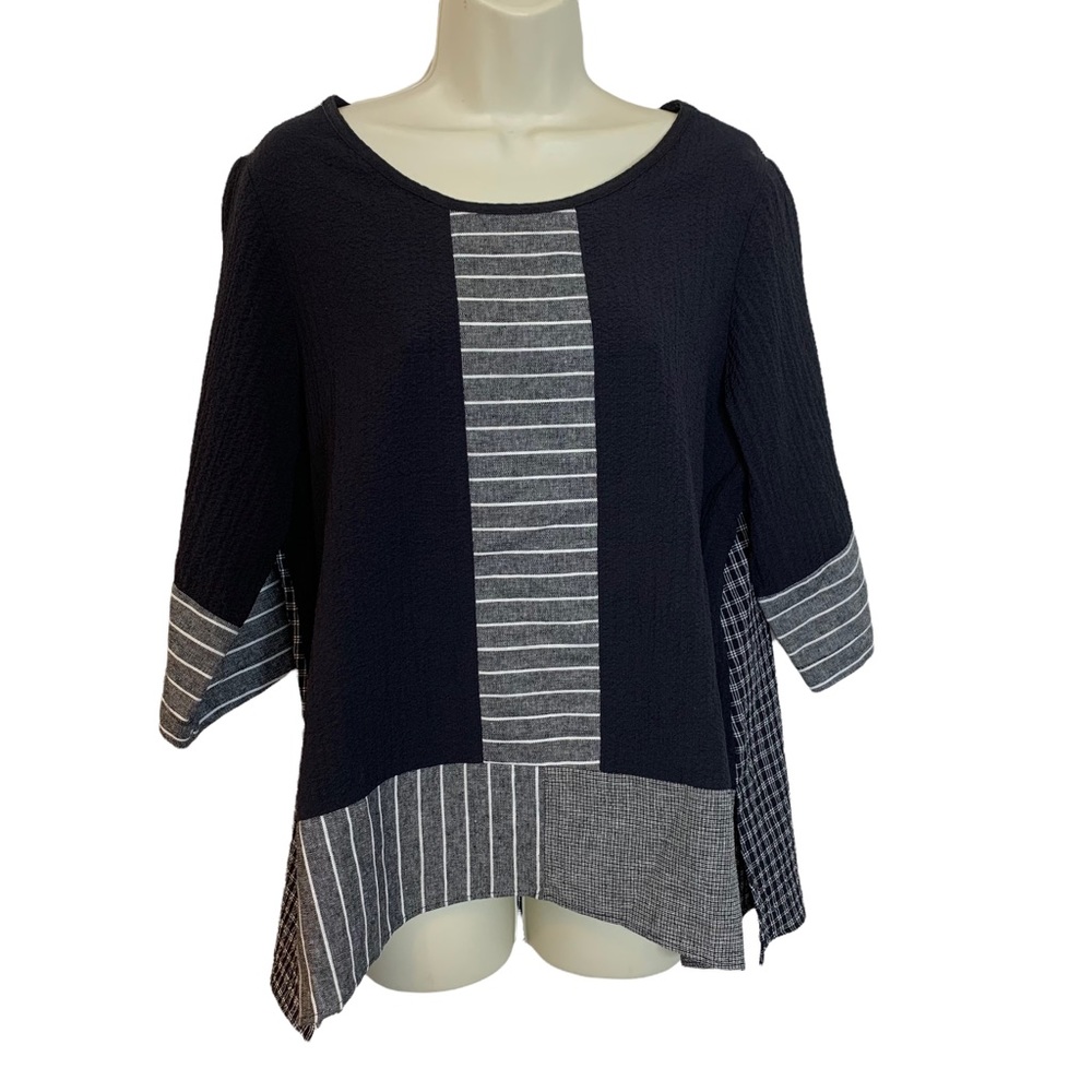 Soft Surroundings Black and White Women’s Top Blouse size medium